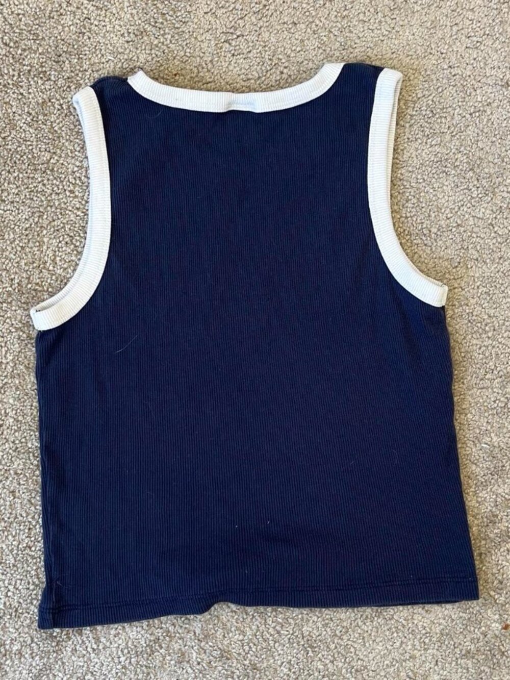 Zara Paris Best Club '96 Ribbed Tank Top Navy Youth Size 13-14